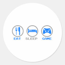 Mangez le Gamer de jeu de sommeil encore -, jeux v Autocollant Rond