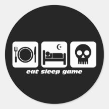 Mangez le jeu de sommeil adhésif rond
