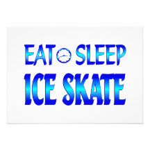 Mangez le patin de glace de sommeil cartons d'invitation