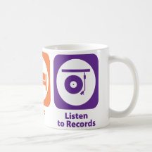 Mangez le sommeil écoutent des disques mugs à café