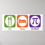 Mangez le sommeil font des maths affiche