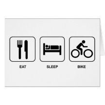 Mangez le vélo de sommeil cartes de vœux