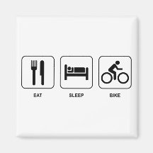 Mangez le vélo de sommeil aimants pour réfrigérateur