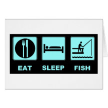 Mangez les cadeaux de pêche de poissons de sommeil carte de vœux