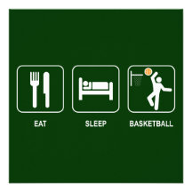 Mangez l'invitation de basket-ball de sommeil