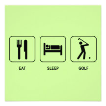 Mangez l'invitation de golf de sommeil
