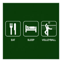 Mangez l'invitation de volleyball de sommeil