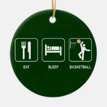 Mangez l'ornement de basket-ball de sommeil