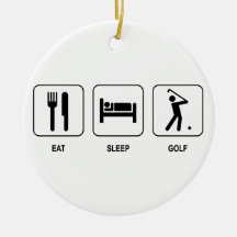 Mangez l'ornement de golf de sommeil