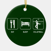 Mangez l'ornement de volleyball de sommeil