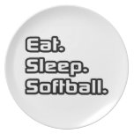 Mangez. Sommeil. Le base-ball Assiette