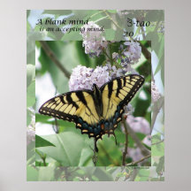 Manière de papillon - esprit 20 en blanc posters