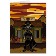 Manieur de pistolet masqué de cowboy à la carte de