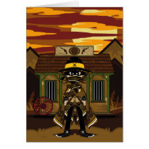 Manieur de pistolet masqué de cowboy à la carte de