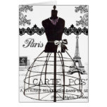 Mannequin blanc noir de mode de Paris Cartes De Vœux