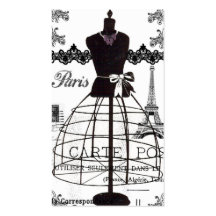 Mannequin blanc noir de mode de Paris Modèle De Carte De Visite