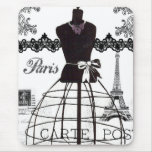 Mannequin blanc noir de mode de Paris Tapis De Souris