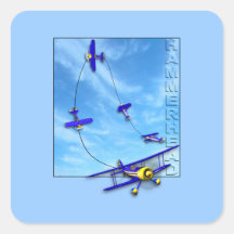 Manoeuvre acrobatique aérienne de poisson-marteau  autocollants carrés