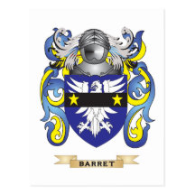 Manteau de Barret des bras (crête de famille) Carte Postale