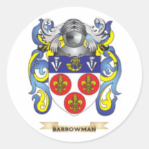 Manteau de Barrowman des bras (crête de famille) Autocollant Rond