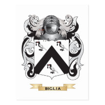 Manteau de Biglia des bras (crête de famille) Cartes Postales