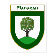 Manteau de Flanagan des bras/de crête de famille Cartes Postales