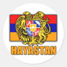 Manteau de l'Arménie Hayastan des bras Autocollant Rond