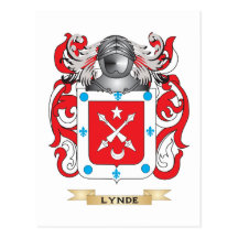 Manteau de Lynde des bras (crête de famille) Cartes Postales