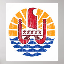 Manteau de Polynésie française des bras Posters