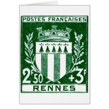 Manteau des bras vintage Rennes, France Carte