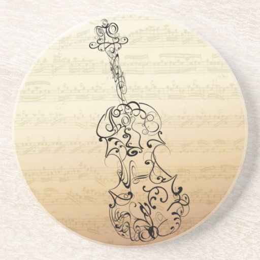 Manuscrit de Bach de gribouillage de violon Dessous De Verre