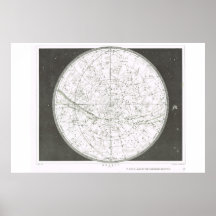 Map of the northern heavens poster