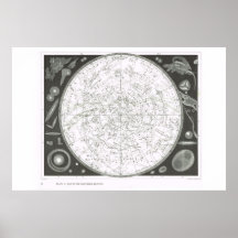 Map of the southern heavens print