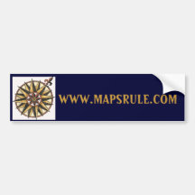 Mapsrule.com avec le rose de boussole autocollant pour voiture