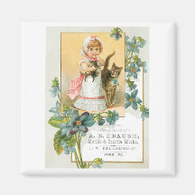 Marbre d'Ebaugh et fille de granit avec des chats Magnets