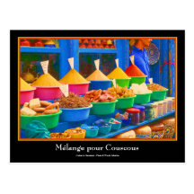 Marché coloré d'épice à Marrakech Maroc Carte Postale