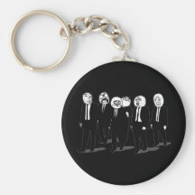 marche comique de visages de meme de rage porte-clefs