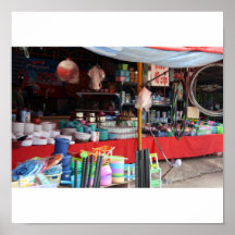 Marché de trottoir de Khon Kaen Posters