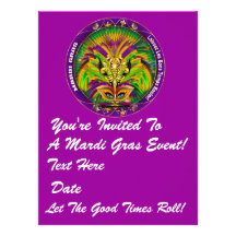 Mardi gras 6,5" x 8,75" notes de vue de Plse de po Faire-parts