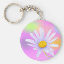 Marguerite bleue porte-clef
