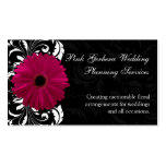 Marguerite fuchsia de Gerbera de rouleau avec noir Cartes De Visite Professionnelles