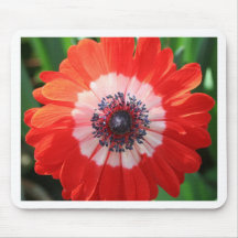 Marguerite peinte, rouge lumineux ! tapis de souris