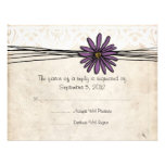 Marguerite pourpre vintage épousant RSVP Faire-part Personnalisables