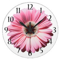 Marguerite rose pendule murale