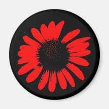 Marguerite rouge aimant pour réfrigérateur