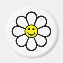 Marguerite souriante magnets pour réfrigérateur