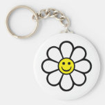 Marguerite souriante porte-clefs