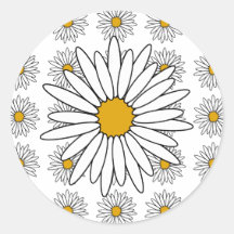 Marguerites Adhésif Rond