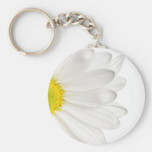 Marguerites customisées par arrière - plan de fleu porte-clé
