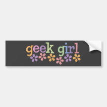 Marguerites de fille de geek autocollant pour voiture